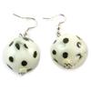 Les Trésors De Lily [N9938] - Designer Earrings 'Scarlett' White Black (small Polka Dots)