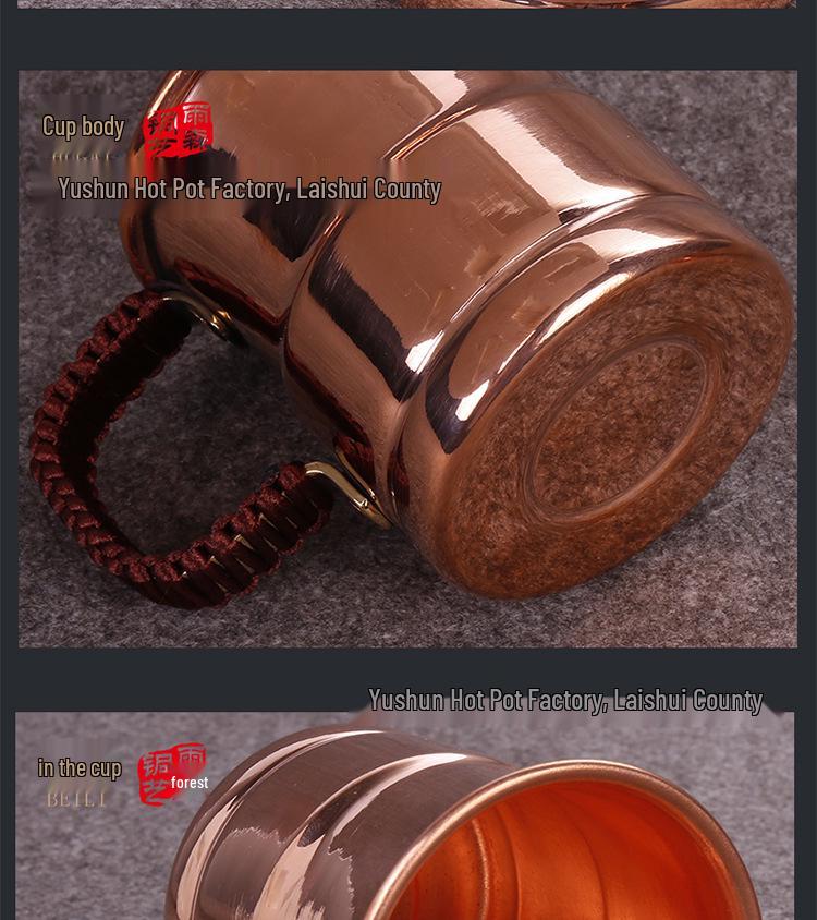 Handmade Japanese-Style Thickened Pure Copper Beer & Water Cup