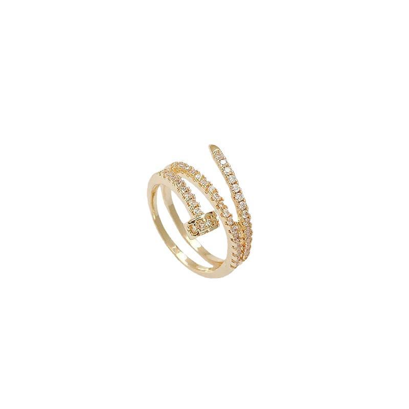 Cross-Border Multi-Layer Zircon Nail Ring: High-End Fashion, Cold Style