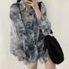 Summer Shirt Women Super Fairy Tie Dyed Long Sleeve Loose Ladies Blouses Tops