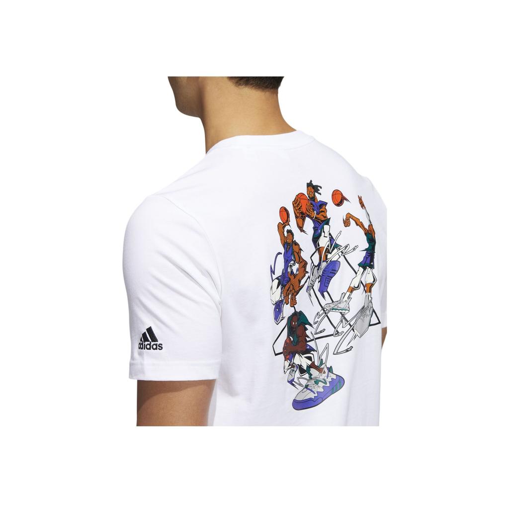 Adidas Logo Print Round Neck Short Sleeve T-Shirt Men Tops White HI5547