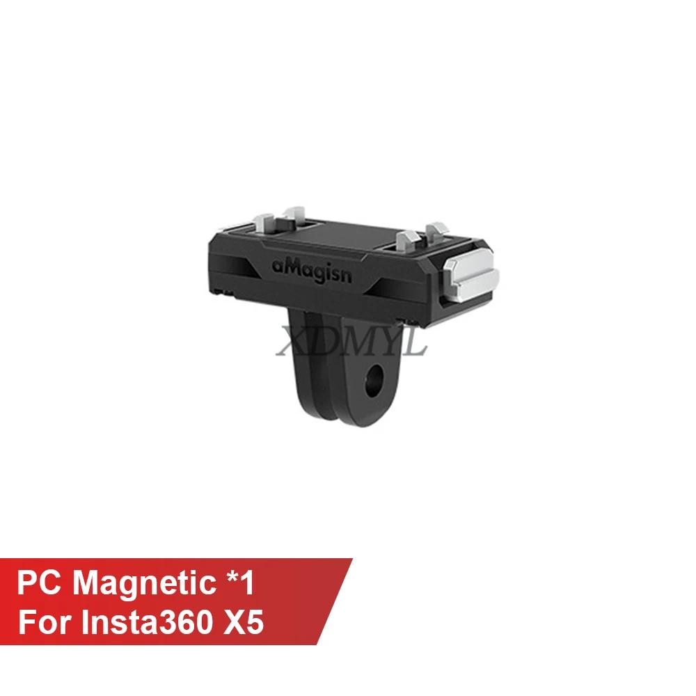 Magnetische Adapterhalterung/Gehärtete Folie/Silikon-Basiskörperhülle Objektivdeckel/Metall PC Kaninchenkäfig Für Insta360 X5 Kamerazubehör