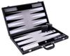 Backgammon 21 pouces - Jeu de société - Haute qualité - dés et jetons nacrés - gris noir et blanc
