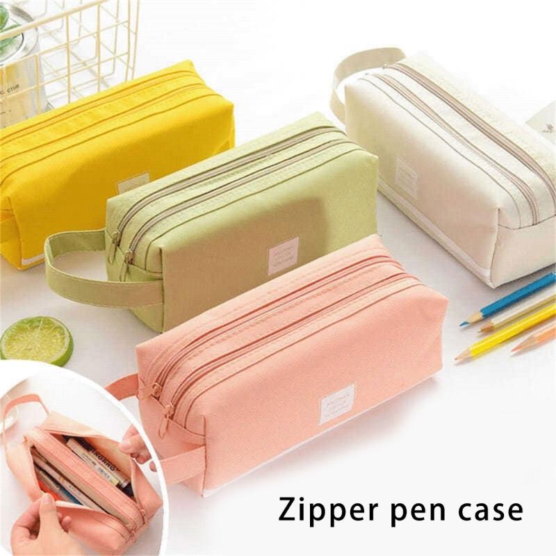 Astuccio portapenne di grande capacità, portapenne da viaggio, astuccio portapenne in tela, astucci per trucco da viaggio per studenti, donne e scuola