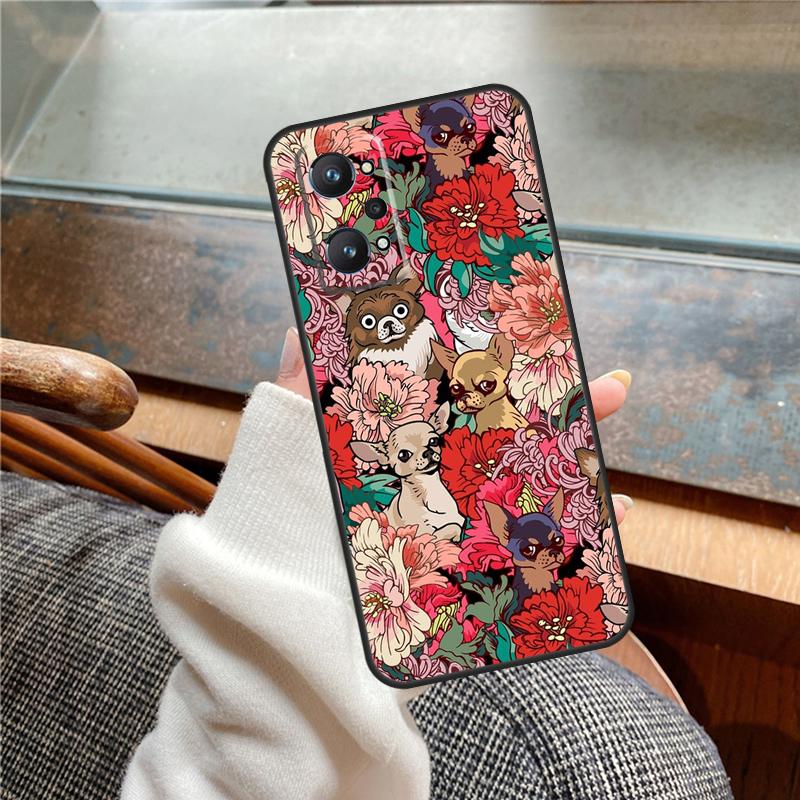 Chihuahua Face Floral Dog Case For Realme 15 Pro 11 12 13 14 Pro Plus C65 C67 C61 C53 C55 C51 C25 C63 C71 C75 GT6 GT7
