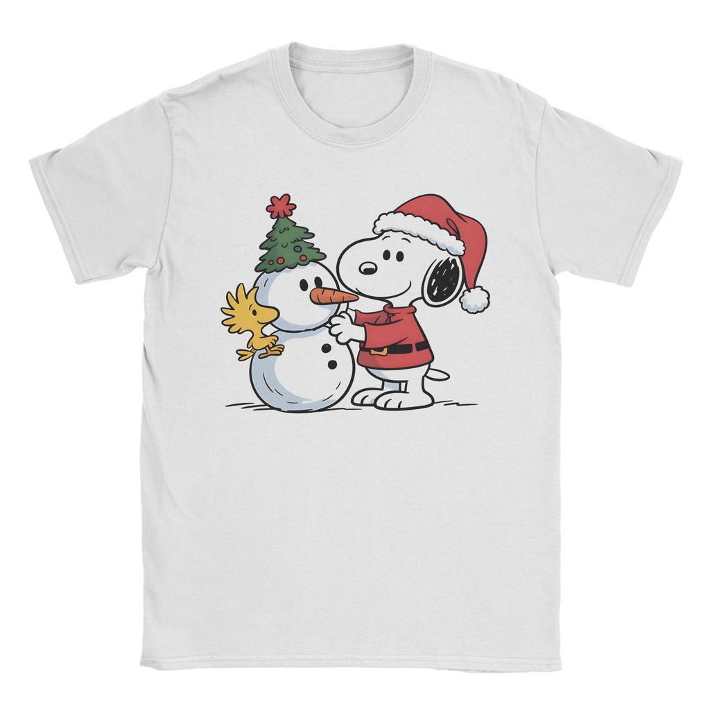 Snoopys Christmas 2025 Snow Winter Tshirt Unisex Women T Shirts Tee Snoopys Marry Christmas Graphic Tshirt Clothing Cotton