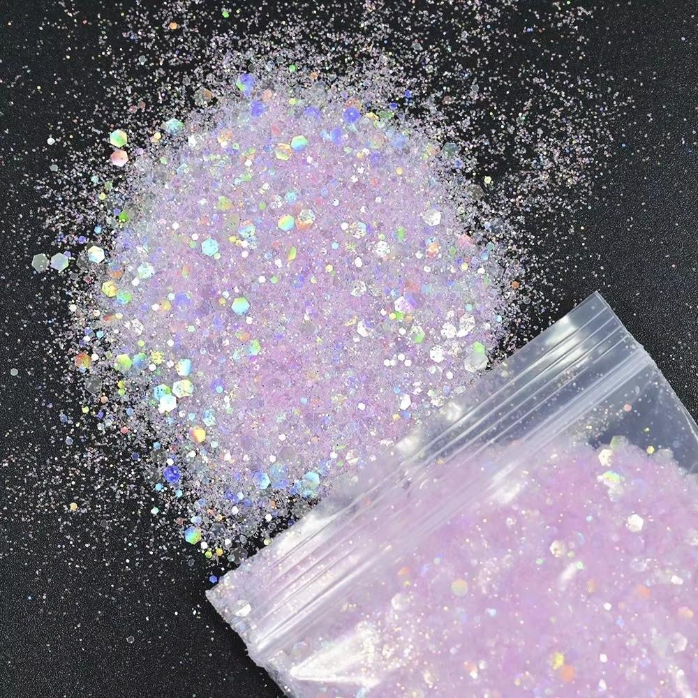 50G PET Nail Diamond Glitter Sequins Hexagon Holographic Glitter Glitter Powder Polish Decoration
