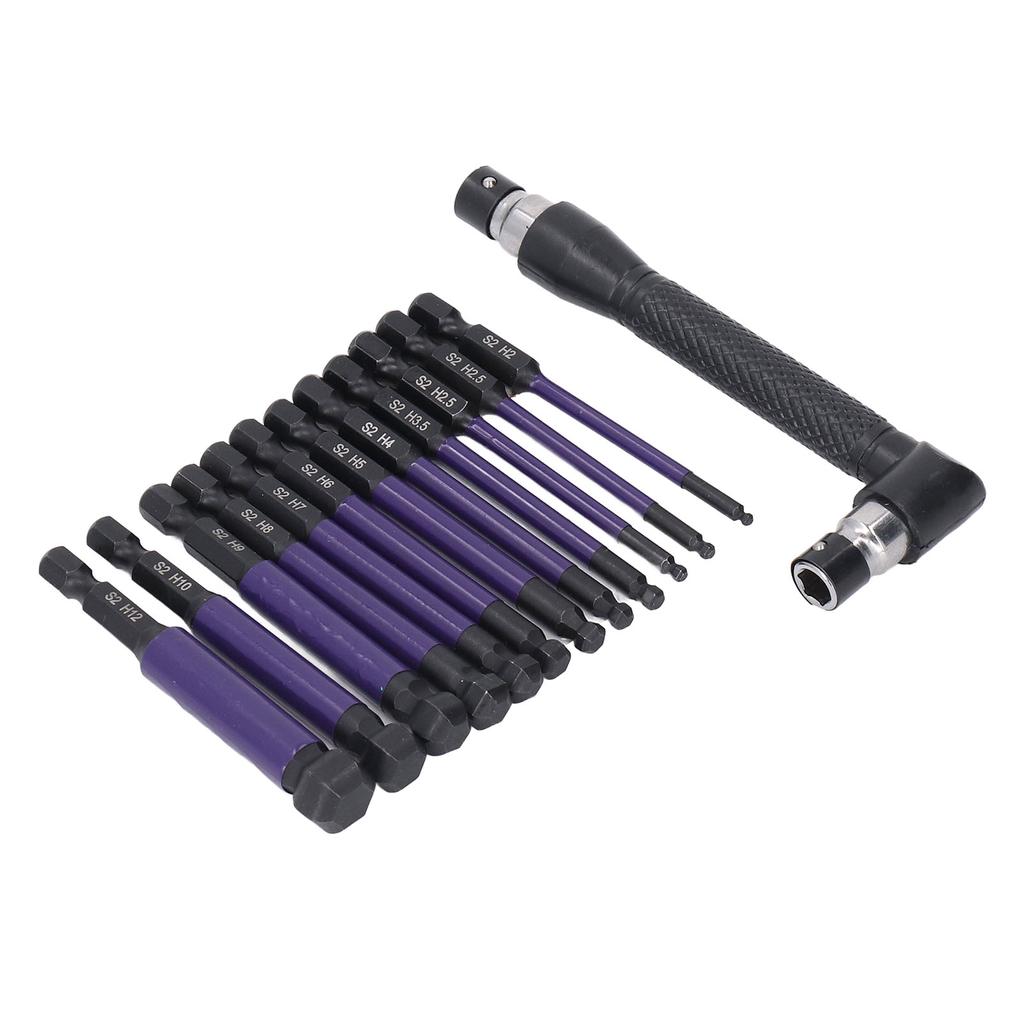 13PCS Set Hex Ball Bit Set 1/4  Alloy Steel Ball End Hex  Screwdriver Drill Bit