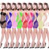 Sex Clothes Neck Women's Hollowed Out Tight Net Clothes Burst Breasts Perspective Hip Skirt Uniform Temptation