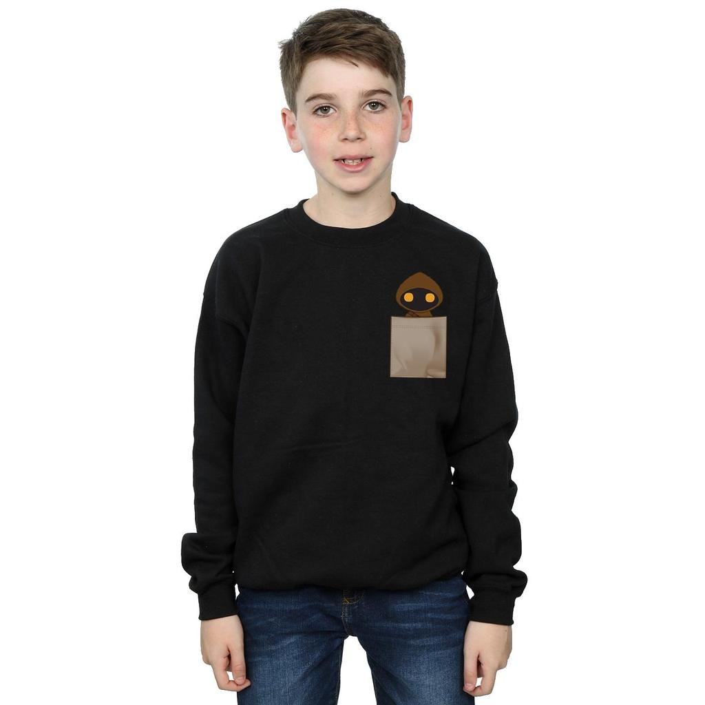 STAR WARS Chłopięca bluza dresowa o kroju boyfriend z nadrukiem kieszonkowym Jawa