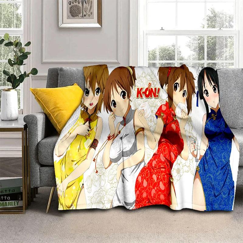 3D Kawaii Girls K-ON Cartoon Cute Lolita Blanket,Soft Throw Blanket for Home Bedroom Bed Sofa Picnic Travel Cover Blanket Kids