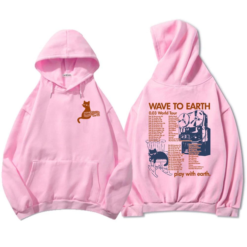 Sudaderas Wave ToEarth Cat World Tour Sudaderas gráficas de banda de chicos coreanos Ropa Hombre Sudaderas Invierno Manga Larga Jersey