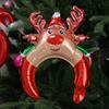 1/5pcs Kids Christmas Inflatable Balloon Headband Headdress Cartoon Santa Claus Elk Pattern Decorative Gifts for Holiday Scenes