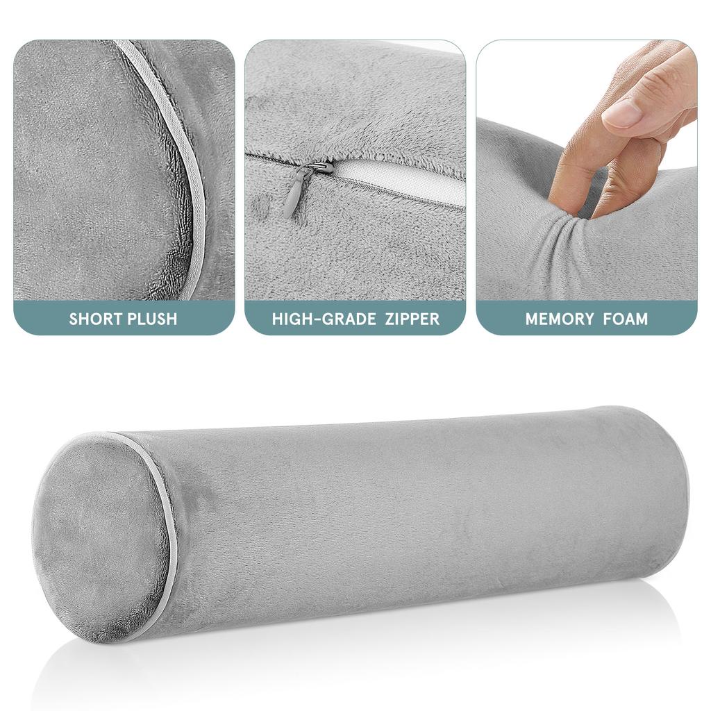 Memory Cotton Cervical Pillow Round Neck Support Spine Alignment Lumbar Roll Bolster Sleeping Headrest Comfort
