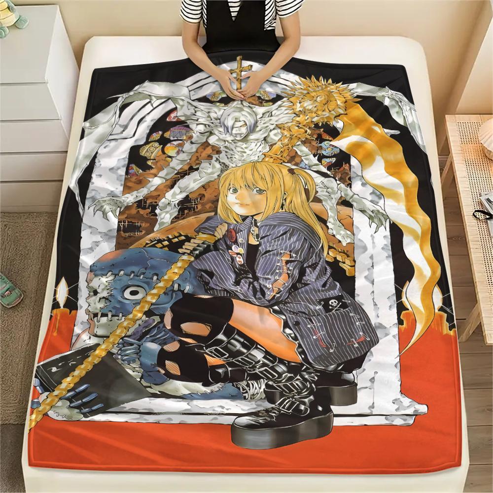 1PC Death Note Print Flannel Blanket, High Quality All Seasons, Home Decor, Warmth and Comfort, Perfect for Christmas Gifts