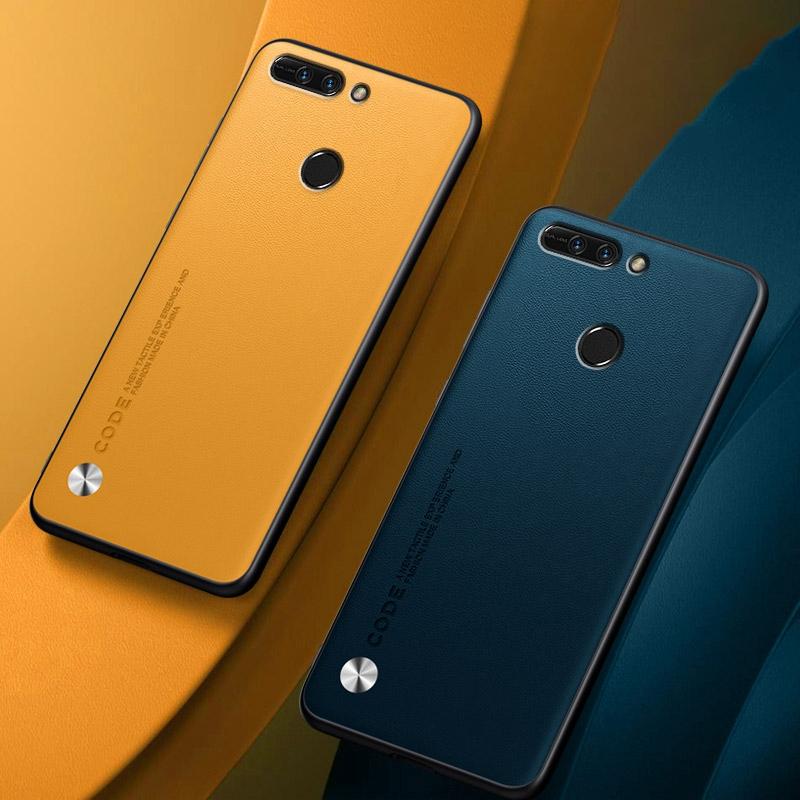 Luxuriöse PU-Lederhülle für Honor 8 Pro Rückseite Matt Stoßfest TPU Silikon Schutz Handyhülle für Honor View 9 Coque