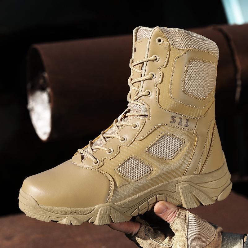 New Men Tactical Boots Waterproof Safety Desert Hunting Hiking Shoes Work Unisex Lace Up Army Brand Motorcycle Climbing Shoes