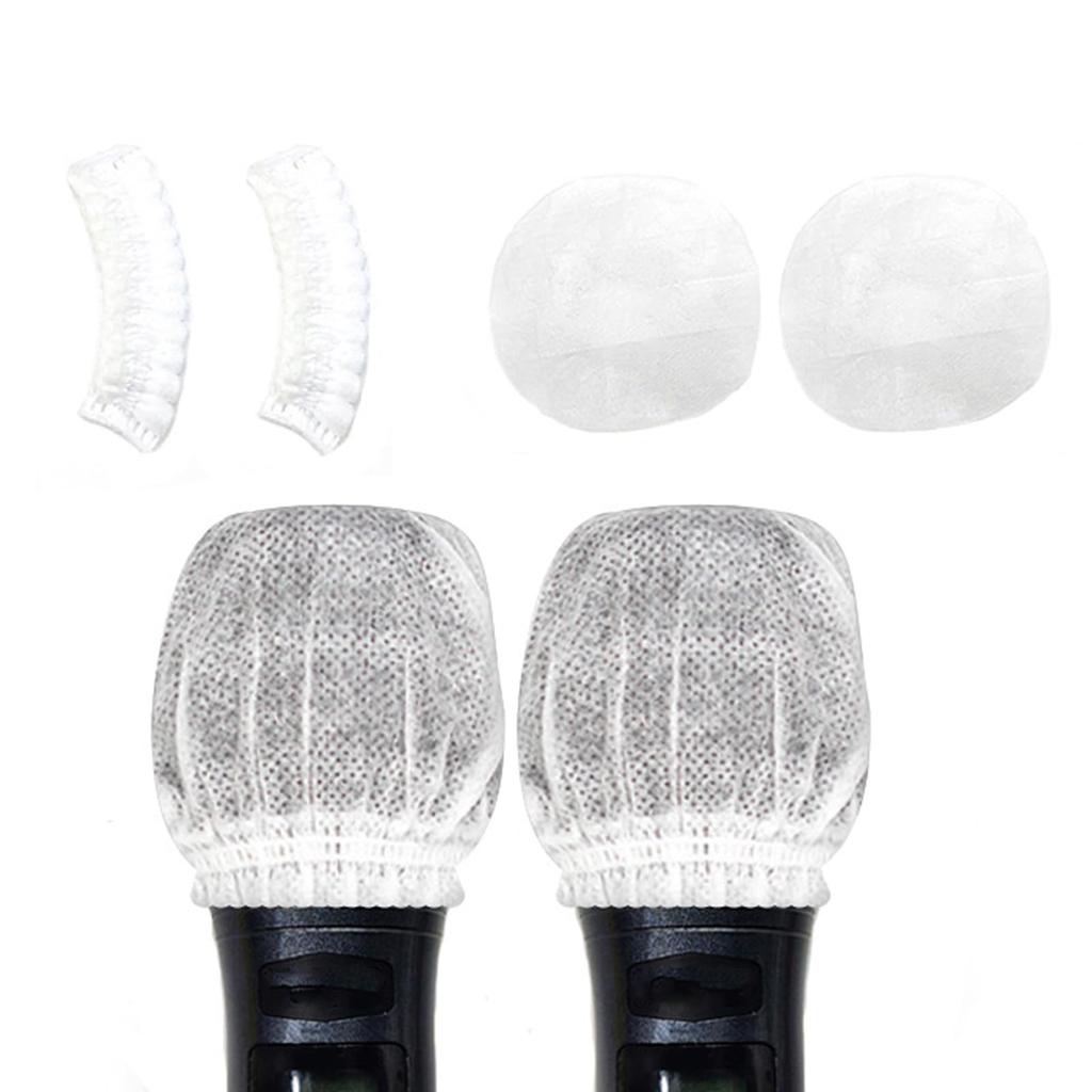 Microphone For Lectures and Karaoke 50-Pack Covers, Disposable, Non-Woven, Antibacterial, Dustproof, Noise-Proof, (White)