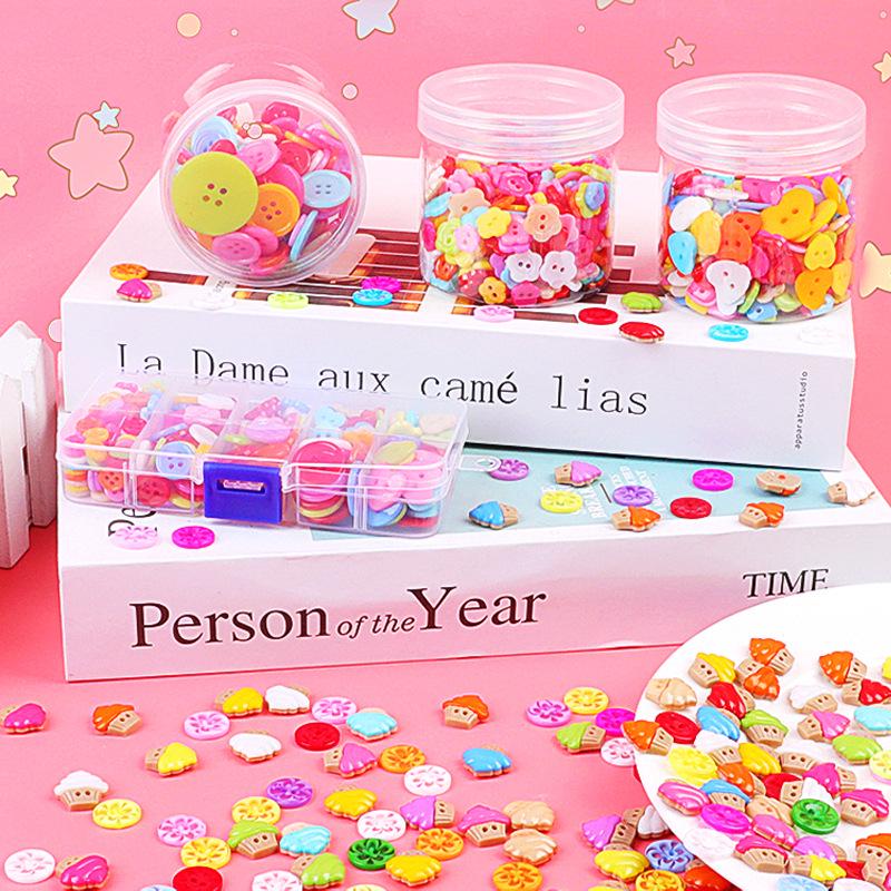 Kindergarten Creative DIY Colorful Resin Button Kit for Kids