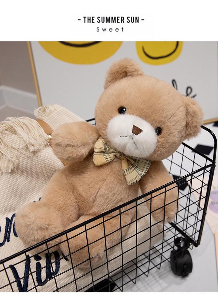 Cute Girly Teddy Bear Plush Toy - Bow Tie Comfort Doll