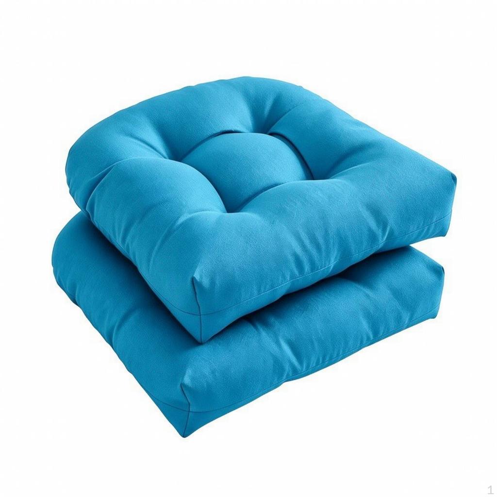 2 Pieces Tufted Seat Cushions Thick Soft Fill, Smooth Textile Finish, Contoured Cushions, for Patio