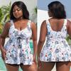 Large Size Split Swimsuit Two-piece Tight Gathered Backless Beach Resort