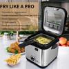 900W French Frie Frying Machine 220-240V 1.5L Oven Hot Pot Fried Chicken Grill Adjustable Thermostat Kitchen Cooking Electric Deep Fryer