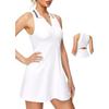 Damen Tenniskleid mit Polokragen und Brustpolster, Taille, Golf, Outdoor-Sport, Badminton, Kurzer Rock