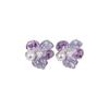 Silver Needle Zircon Pearl Crystal Flower Stud Earrings - Exquisite Light Luxury Jewelry