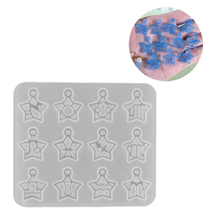 Astrological Silicone Mold For Handcrafted Necklace Charm Heat Resistant Zodiacs Charm Keychain Pendant Mould