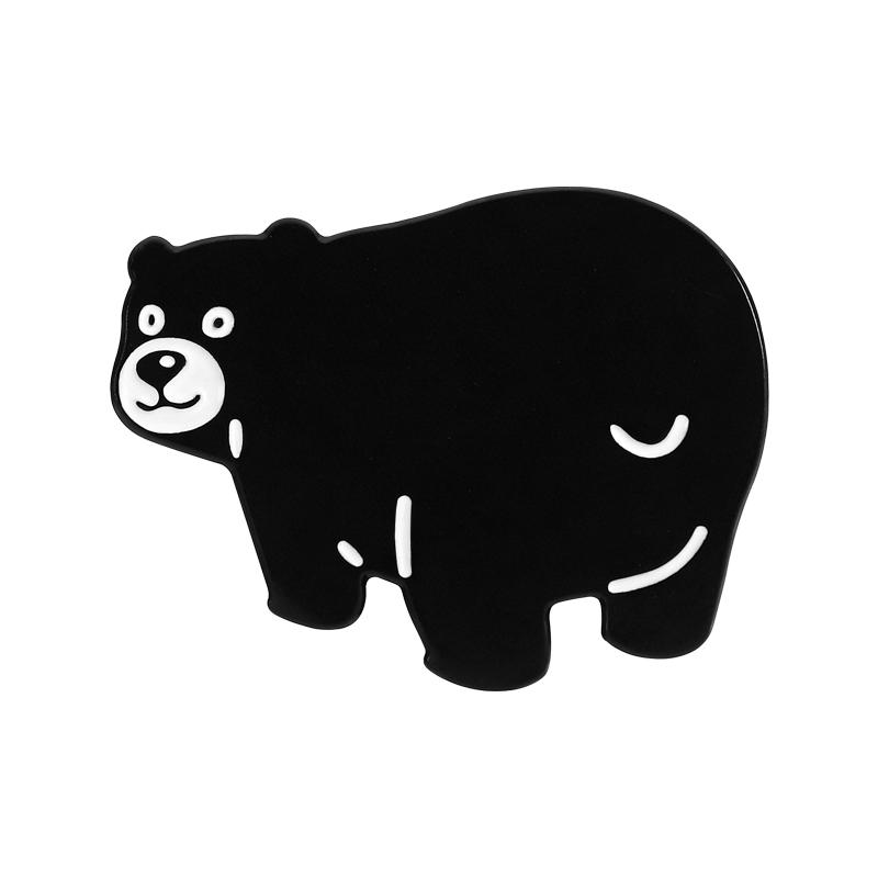 Fun Black Bear Enamel Pins Polar Bear Brooches Lapel Badges Cute Cartoon Animal Jewelry Gift for Kids Friends
