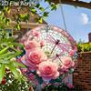 Acryl Rosa Rose Libelle Sonnenfänger Buntglas-Effekt Fensterhänge-Ornament Blumenliebhaber Geschenke