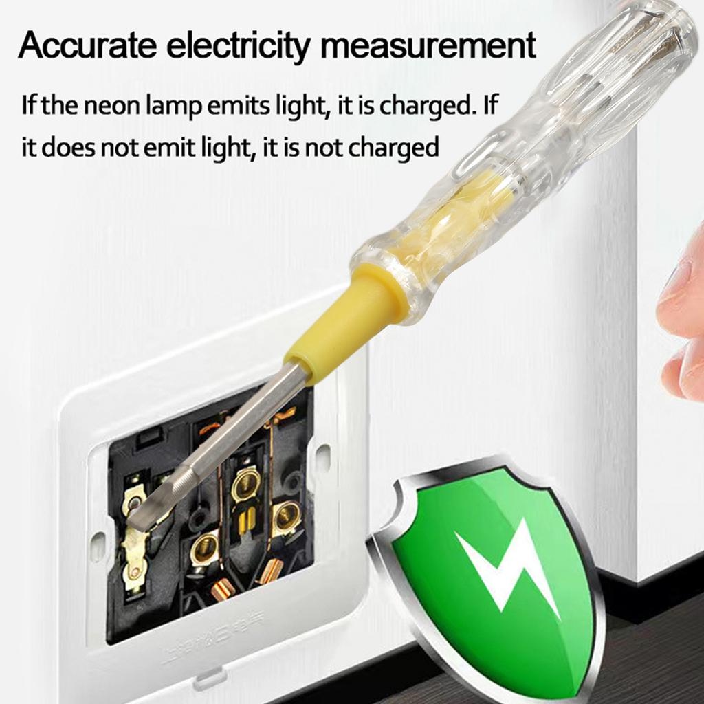 Electrical Testers Tester Pen LED Electric Test Multifunctional Test Pencil Slotted Screwdriver Tester Pen 100-500V 137mm