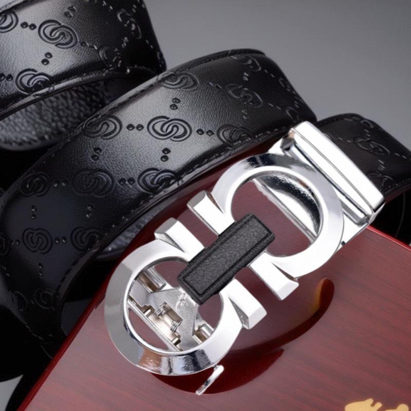 Men's High-End Leather Belt with Automatic Buckle: Durable, Stylish Gift for Young and Middle-Aged Fashion Trends