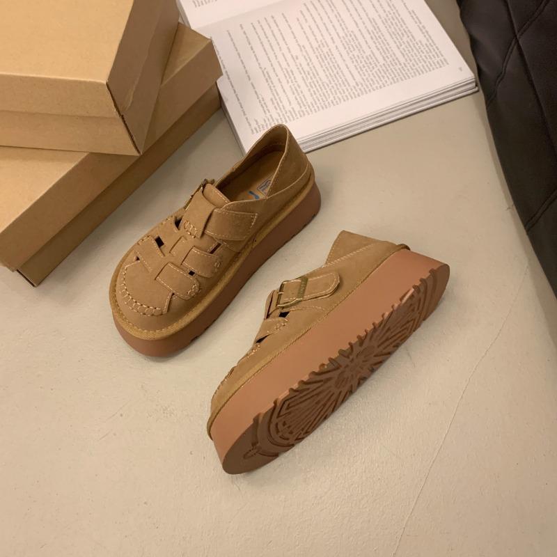 

Sandals women s new summer thick-soled hollow retro with skirt one-pedal muffin single shoes 40 верблюд