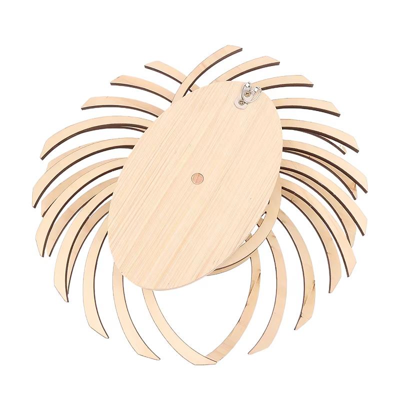 1PC Sculptures Artistic Ornaments Handmade Wooden Windmill Shape Moving Gifts Rotating Elegant Wall Hangings Gifts 35cm