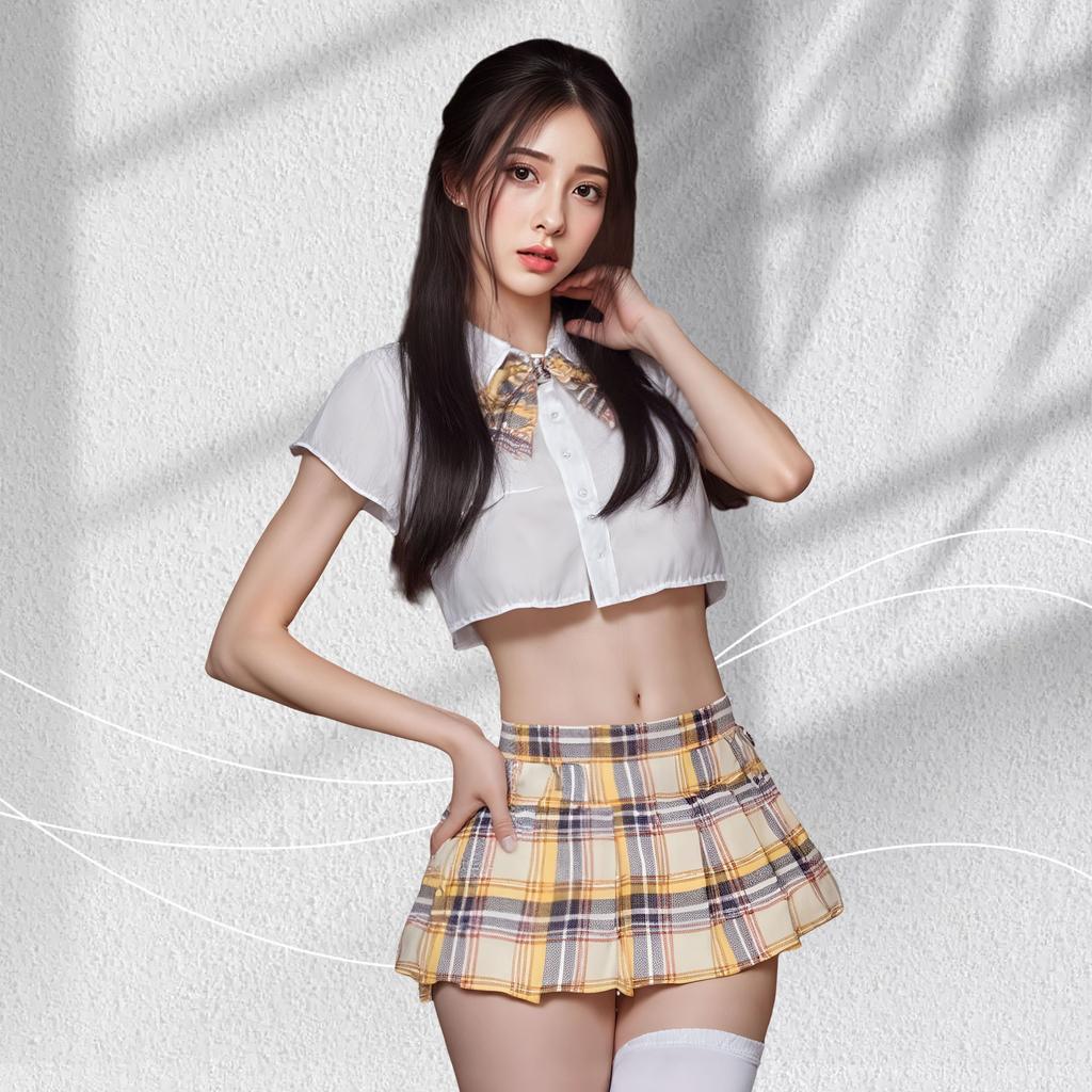 Sexy Campus JK Uniform College Seduction Pure Lust Skinny Ultra Short Pleated Skirt Suit Sex Lingerie
