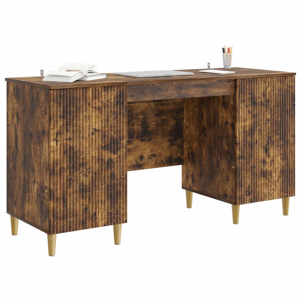Desk Smoked Oak 142.5 x 50 x 75 cm Particleboard