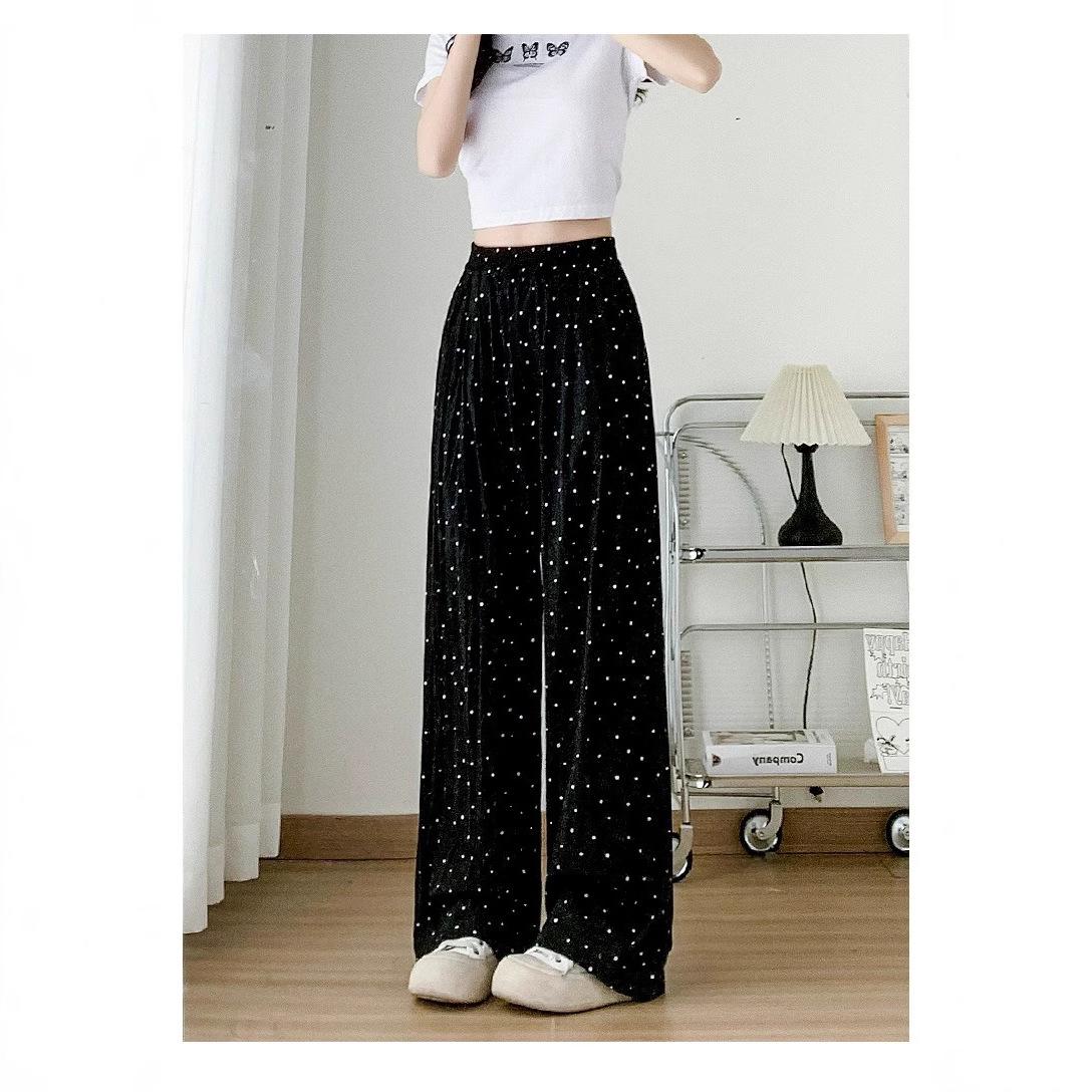 

Women s Cream Polka Dot High Waist Wide Leg Pants XS (60-79 kg)