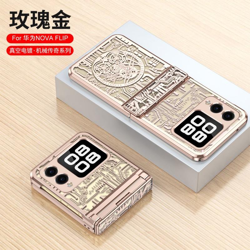 Nova Flip Phone Case Full Cover PC Protective Shell With Electroplated Mechanical Hinge Anti Drop Scratch Resistant