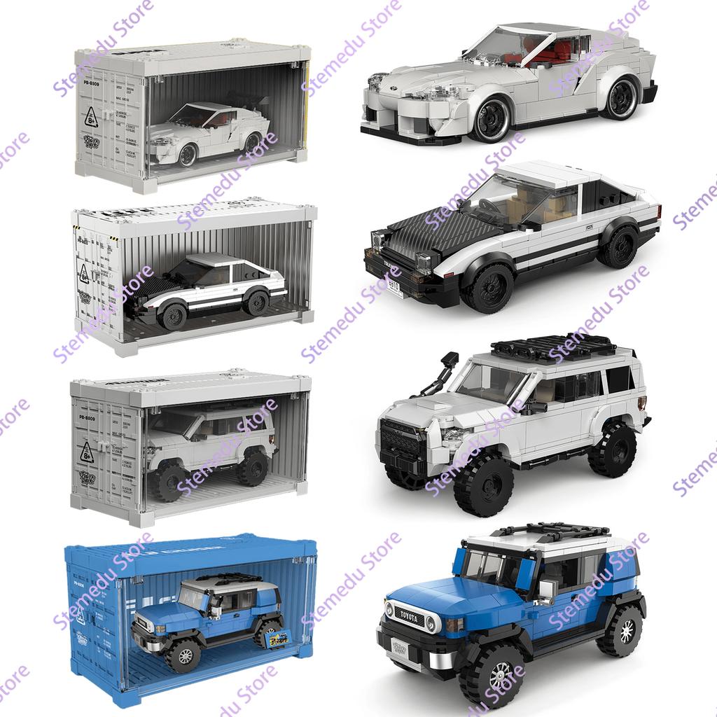 MOC PB8801-8849 Technischer Speed Champion MX5 Rennwagen Modell Wohnmobil Container Baustein Ziegelstein Montage Spielzeug Kinder Weihnachtsgeschenk