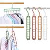 Multi-Functional Folding Clothes Hanger - 9 Holes, Space-Saving Design for Bedroom Wardrobe Storage