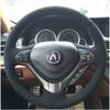 For Acura RDX 2013-2017 ILX 2012- ZDX TL 2009-2012 Hand-stitched Non-slip Black Suede Car Steering Wheel Cover