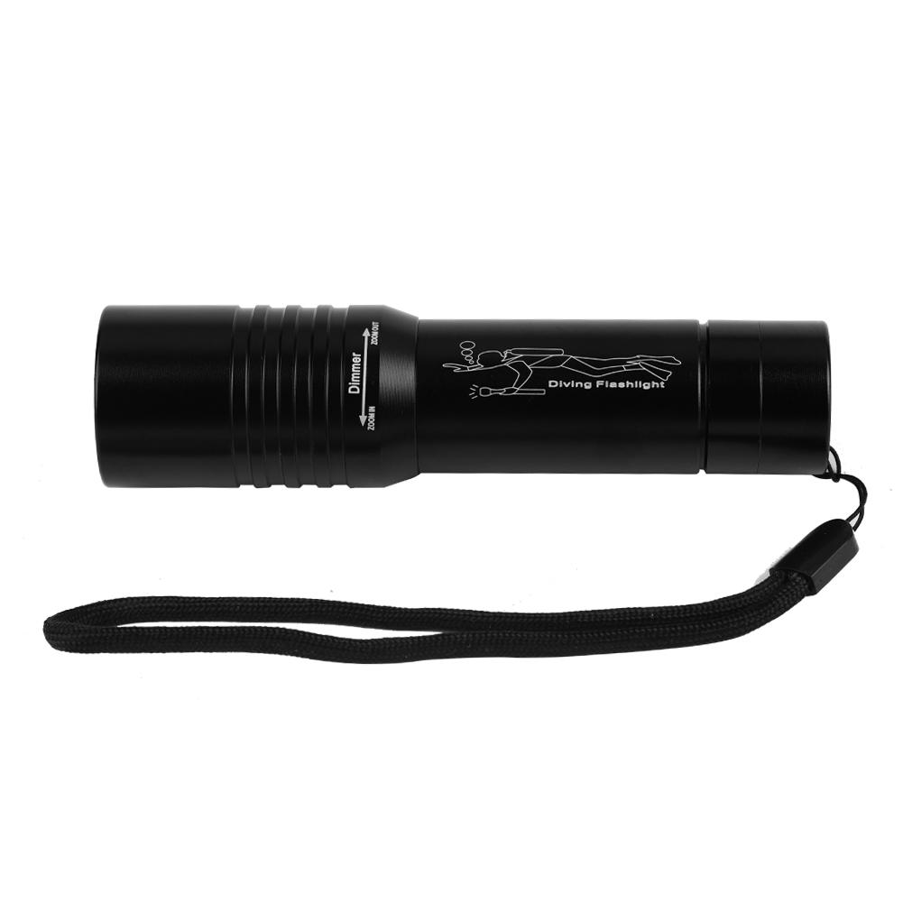Handheld Zoomable Underwater 1200LM LED Diving Flashlight Waterproof Battery Power