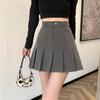 2024 College Style Petite High Waist A-line Pleated Midi Fishtail Skirt