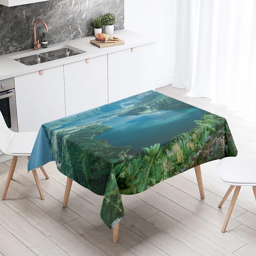 Natural World Landscape Tablecloth Camping  Waterproof Rectangular  Restaurant Table Home Decor