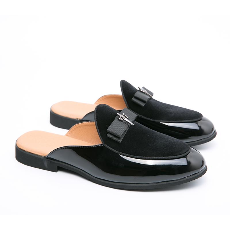 Fashion Summer Men Casual Half Drag Shoes Classic Antiskid Walking Loafers Luxury Handmade Designer Slippers High Quality Round Toe Shoe