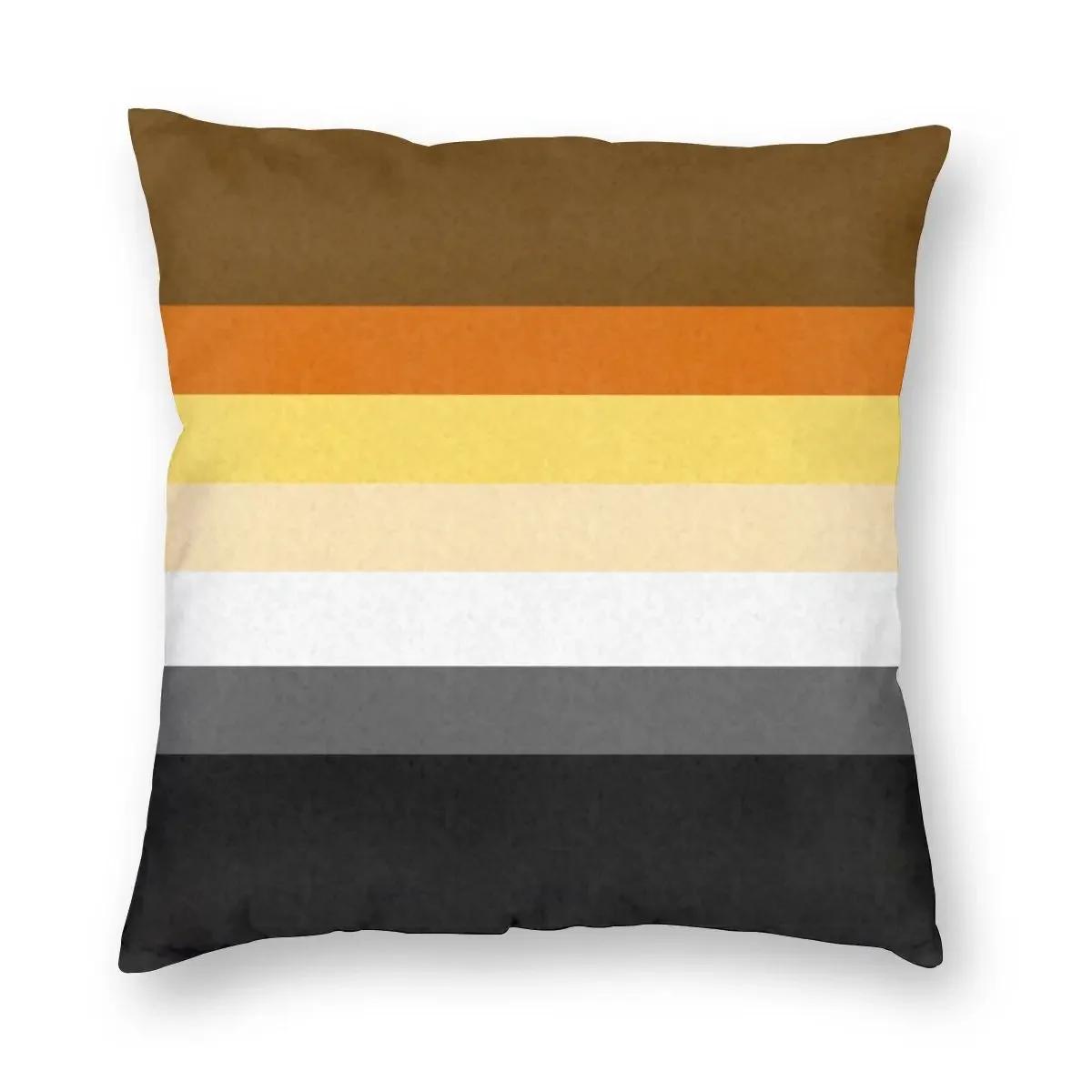 

Gay Bear Pride Flag Throw Pillow Cover Decorative Pillow Casual Cushion Covers 66x66cm
