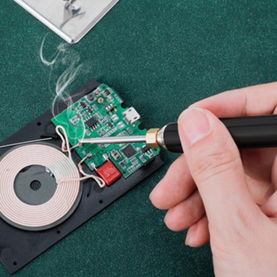 1 Set Electric Soldering Iron 1100mAh Battery 510 Interface Removable Tip One Key Start USB Charging 8-15W Cordless Soldering Iron Soldering