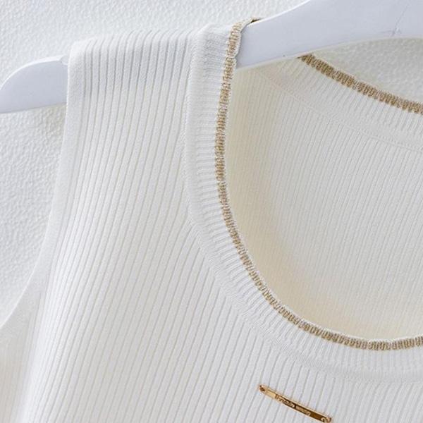 WTEMPO White Camisole Vests for Women Spring Autumn Suits Base Bottoming Shirts Backless Sleeveless Ice Silk Knitted Tops